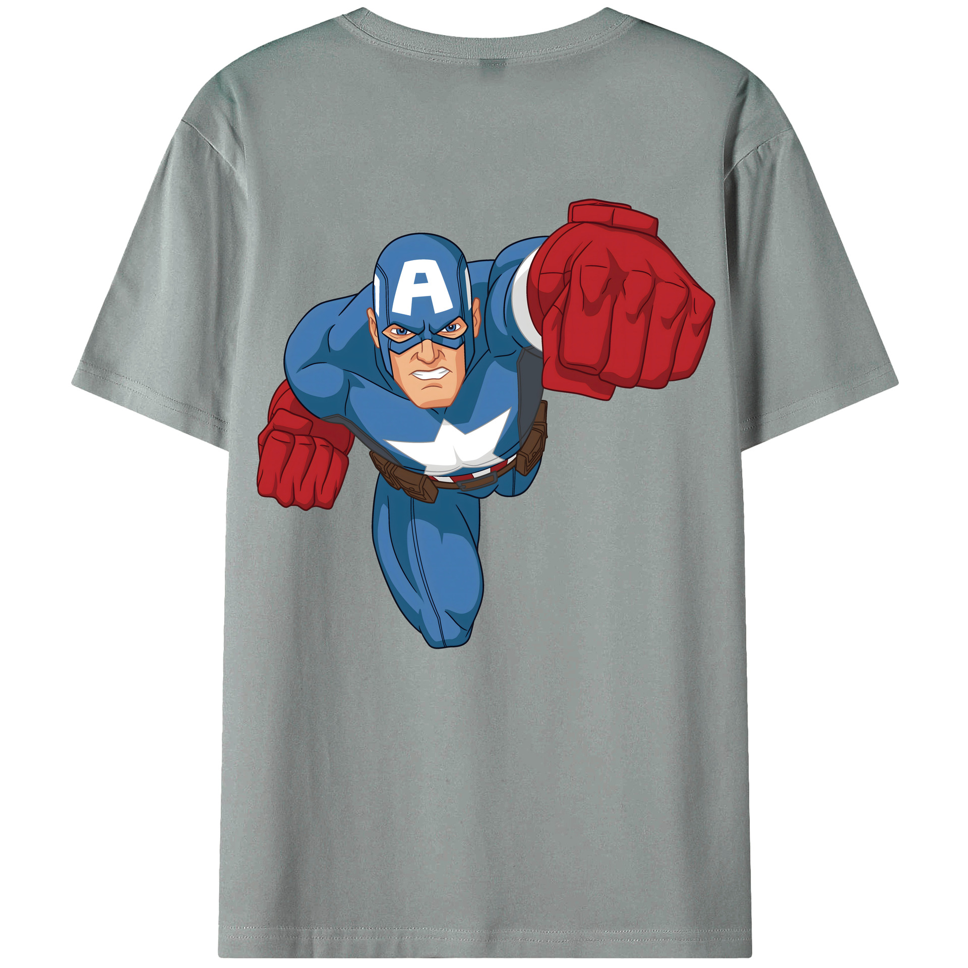 （画像用） アベンジャーズ The Avengers 綿100％ メンズ半袖Tシャツ（バックプリント） 通気性